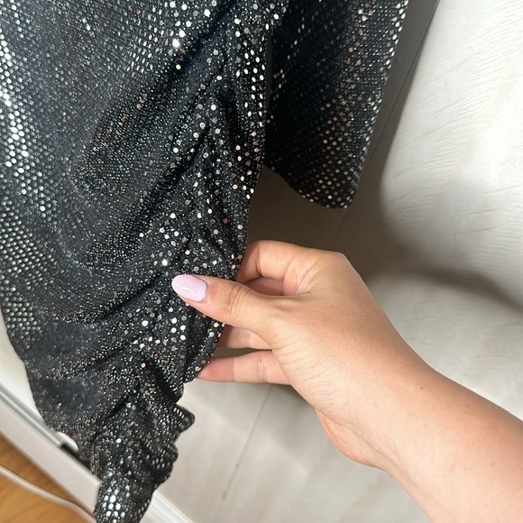 ❤️ 🆕 SILVER DOT SIDE RUCHED DRESS size 3XL - Picture 5 of 8